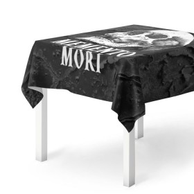 Скатерть 3D Memento mori: в городе Новоалтайск, 100% полиэстер (ткань не мнется и не растягивается) | Размер: 150*150 см | black | death | life | memento mori | skeleton | skull | жизнь | скелет | череп | черный