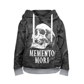Детская толстовка 3D с принтом Memento mori в городе Новоалтайск, 100% полиэстер | двухслойный капюшон со шнурком для регулировки, мягкие манжеты на рукавах и по низу толстовки, спереди карман-кенгуру с мягким внутренним слоем | black | death | life | memento mori | skeleton | skull | жизнь | скелет | череп | черный