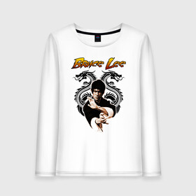 Женский лонгслив хлопок с принтом Bruce lee в городе Новоалтайск, 100% хлопок |  | bruce lee | jeet kune do | karate | брюс ли | каратэ