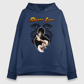 Женское худи Oversize хлопок с принтом Bruce lee в городе Новоалтайск, френч-терри — 70% хлопок, 30% полиэстер. Мягкий теплый начес внутри —100% хлопок | боковые карманы, эластичные манжеты и нижняя кромка, капюшон на магнитной кнопке | bruce lee | jeet kune do | karate | брюс ли | каратэ