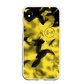 Чехол для iPhone XS Max матовый с принтом Twenty One Pilots - Перья в городе Новоалтайск, Силикон | Область печати: задняя сторона чехла, без боковых панелей | Тематика изображения на принте: band | best | blurry | face | indie | logo | music | one | pilots | pop | regional | rock | symbol | top | trench | twenty | vessel | группа | инди | лого | логотип | музыка | пилоты | поп | рок | символ | топ | тренч