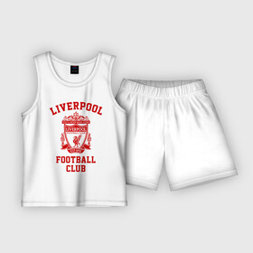 Детская пижама с шортами хлопок с принтом Ливерпуль в городе Новоалтайск,  |  | anfield | liverpool | liverpool fc | the reds | you ll never walk a | клубная | красные | ливерпуль | мерсисайдцы | фанатская | футбольная | футбольный клуб | футбольный клуб ливерпуль | энфилд