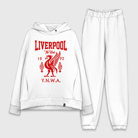 Женский костюм хлопок Oversize с принтом Ливерпуль в городе Новоалтайск,  |  | anfield | liverpool | liverpool fc | the reds | you ll never walk a | клубная | красные | ливерпуль | мерсисайдцы | фанатская | футбольная | футбольный клуб | футбольный клуб ливерпуль | энфилд