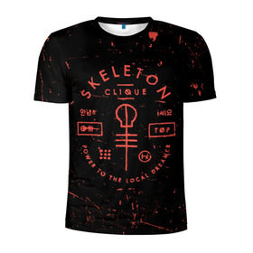 Мужская футболка 3D спортивная с принтом TOP - Skeleton Clique в городе Новоалтайск, 100% полиэстер с улучшенными характеристиками | приталенный силуэт, круглая горловина, широкие плечи, сужается к линии бедра | band | best | blurry | face | indie | logo | music | one | pilots | pop | regional | rock | symbol | top | trench | twenty | vessel | группа | инди | лого | логотип | музыка | пилоты | поп | рок | символ | топ | тренч