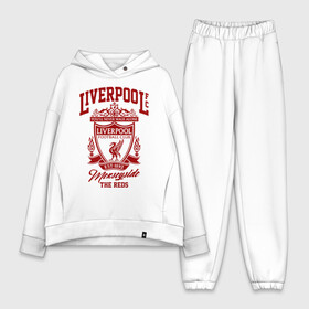 Женский костюм хлопок Oversize с принтом Ливерпуль в городе Новоалтайск,  |  | anfield | liverpool | liverpool fc | the reds | you ll never walk a | клубная | красные | ливерпуль | мерсисайдцы | фанатская | футбольная | футбольный клуб | футбольный клуб ливерпуль | энфилд