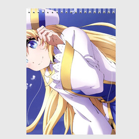 Скетчбук с принтом Goblin Slayer - Priestess в городе Новоалтайск, 100% бумага
 | 48 листов, плотность листов — 100 г/м2, плотность картонной обложки — 250 г/м2. Листы скреплены сверху удобной пружинной спиралью | Тематика изображения на принте: goblin slayer | onna shinkan | priestess | жрица