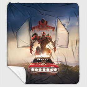 Плед с рукавами с принтом Трансформер в городе Новоалтайск, 100% полиэстер | Закругленные углы, все края обработаны. Ткань не мнется и не растягивается. Размер 170*145 | bumblebee | transformers | автоботы | бамблби | кибертрон | мегатрон | оптимус | прайм | робот | трансформеры