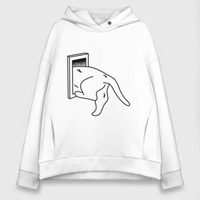 Женское худи Oversize хлопок с принтом Толстый Кот в городе Новоалтайск, френч-терри — 70% хлопок, 30% полиэстер. Мягкий теплый начес внутри —100% хлопок | боковые карманы, эластичные манжеты и нижняя кромка, капюшон на магнитной кнопке | cat | citty | fat | котик | кошак