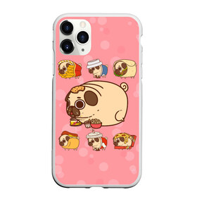 Чехол для iPhone 11 Pro Max матовый с принтом Толстый Мопс в городе Новоалтайск, Силикон |  | fastfood | free | junkfood | pug | бургер | еда | картошка | кола | пицца | собака | фастфуд | фри | хотдог | чипсы | шаурма