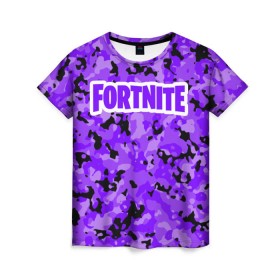 Женская футболка 3D с принтом Fortnite (Камуфляж 2) в городе Новоалтайск, 100% полиэфир ( синтетическое хлопкоподобное полотно) | прямой крой, круглый вырез горловины, длина до линии бедер | fortnite | game | битва | игра | камуфляж | король | фортнайн | фортнайт
