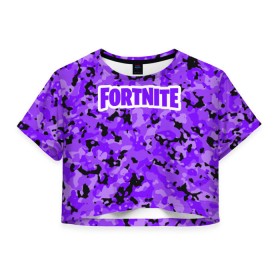 Женская футболка 3D укороченная с принтом Fortnite (Камуфляж 2) в городе Новоалтайск, 100% полиэстер | круглая горловина, длина футболки до линии талии, рукава с отворотами | fortnite | game | битва | игра | камуфляж | король | фортнайн | фортнайт