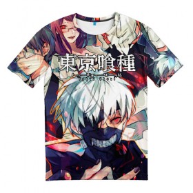 Мужская футболка 3D с принтом Tokyo Ghoul (5) в городе Новоалтайск, 100% полиэфир | прямой крой, круглый вырез горловины, длина до линии бедер | anime | ghoul | manga | tokyo | tokyo ghoul | анмие | гуль | манга | токийский гуль | токио