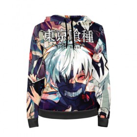Женская толстовка 3D с принтом Tokyo Ghoul (5) в городе Новоалтайск, 100% полиэстер  | двухслойный капюшон со шнурком для регулировки, мягкие манжеты на рукавах и по низу толстовки, спереди карман-кенгуру с мягким внутренним слоем. | anime | ghoul | manga | tokyo | tokyo ghoul | анмие | гуль | манга | токийский гуль | токио