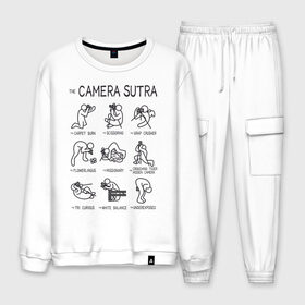 Мужской костюм хлопок с принтом The camera sutra в городе Новоалтайск, 100% хлопок | на свитшоте круглая горловина, мягкая резинка по низу. Брюки заужены к низу, на них два вида карманов: два “обычных” по бокам и два объемных, с клапанами, расположенные ниже линии бедра. Брюки с мягкой трикотажной резинкой на поясе и по низу штанин. В поясе для дополнительного комфорта — широкие завязки | kamasutra | выдержка | позы | фотка | фото | фотоаппарат | фотограф | фотография | фотосессия | штатив | экспозиция