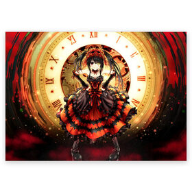 Поздравительная открытка с принтом Date A Live - Kurumi Tokisaki в городе Новоалтайск, 100% бумага | плотность бумаги 280 г/м2, матовая, на обратной стороне линовка и место для марки
 | Тематика изображения на принте: date a live | kurumi tokisaki | nightmare | spirit of time | worst spirit | куруми токисаки | рандеву с жизнью
