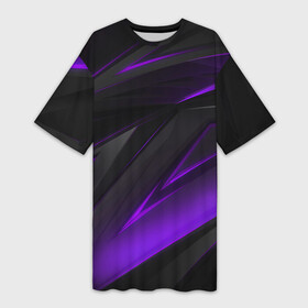 Платье-футболка 3D с принтом GEOMETRY STRIPES NEON | ФИОЛЕТОВЫЕ ПОЛОСЫ в городе Новоалтайск,  |  | abstract | geometry | metal | polyviolet | purple | still | stripes | texture | violet | абстракция | геометрия | металл | сталь | текстура | ультрафиолет | фиолетовый