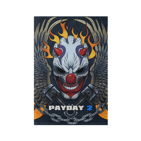 Обложка для паспорта матовая кожа с принтом Payday 2 в городе Новоалтайск, натуральная матовая кожа | размер 19,3 х 13,7 см; прозрачные пластиковые крепления | chains day | game | gun | mask | payday | payday 2 | payday2 | грабители | зло | игра | клоун | маска | ограбление | оружие | пистолет