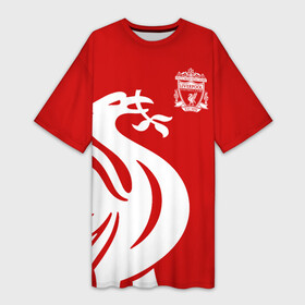 Платье-футболка 3D с принтом Ливерпуль в городе Новоалтайск,  |  | anfield | liverpool | liverpool fc | the reds | you ll never walk a | клубная | красные | ливерпуль | мерсисайдцы | фанатская | футбольная | футбольный клуб | футбольный клуб ливерпуль | энфилд