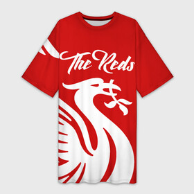 Платье-футболка 3D с принтом Ливерпуль в городе Новоалтайск,  |  | anfield | liverpool | liverpool fc | the reds | you ll never walk a | клубная | красные | ливерпуль | мерсисайдцы | фанатская | футбольная | футбольный клуб | футбольный клуб ливерпуль | энфилд