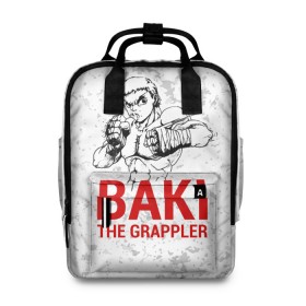 Женский рюкзак 3D с принтом Baki the Grappler / Боец Баки в городе Новоалтайск, 100% полиэстер | лямки с регулируемой длиной, сверху ручки, чтобы рюкзак нести как сумку. Основное отделение закрывается на молнию, как и внешний карман. Внутри два дополнительных кармана, один из которых закрывается на молнию. По бокам два дополнительных кармашка, куда поместится маленькая бутылочка
 | ahegao | anime | baki | fighter | grappler | manga | the | аниме | анимешники | анимешнику | ахегао | баки | боевые | боец | бойцы | доппо | драки | искусства | манга | мульт | мультик | сериал | хамма | юдзиро