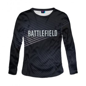 Женский лонгслив 3D с принтом BATTLEFIELD в городе Новоалтайск, 100% полиэстер | длинные рукава, круглый вырез горловины, полуприлегающий силуэт | battlefield | бателфилд | игра | компьютерная игра | надпись | поле битвы | стрелялка | шутер