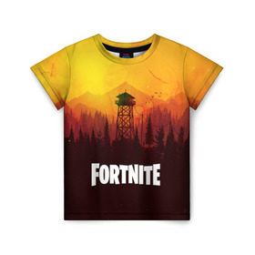 Детская футболка 3D с принтом FORTNITE в городе Новоалтайск, 100% гипоаллергенный полиэфир | прямой крой, круглый вырез горловины, длина до линии бедер, чуть спущенное плечо, ткань немного тянется | 