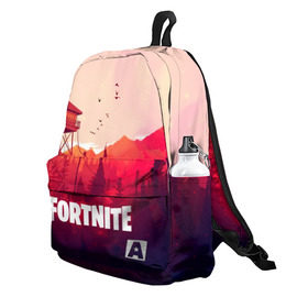 Рюкзак 3D с принтом FORTNITE в городе Новоалтайск, 100% полиэстер | лямки с регулируемой длиной, сверху петелька, чтобы рюкзак можно было повесить на вешалку. Основное отделение закрывается на молнию, как и внешний карман. Внутри два дополнительных кармана, один из которых закрывается на молнию. По бокам два дополнительных кармашка | battle royale | fortnite | fortnite battle royale | futuresynth | game | outrun | retrowave | synth | synthwave | игры | ретровейв | синтвейв | фортнайт