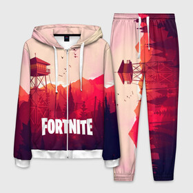 Мужской костюм 3D с принтом FORTNITE в городе Новоалтайск, 100% полиэстер | Манжеты и пояс оформлены тканевой резинкой, двухслойный капюшон со шнурком для регулировки, карманы спереди | battle royale | fortnite | fortnite battle royale | futuresynth | game | outrun | retrowave | synth | synthwave | игры | ретровейв | синтвейв | фортнайт