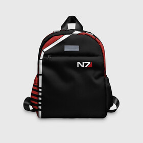 Детский рюкзак 3D с принтом MASS EFFECT N7 | МАСС ЭФФЕКТ Н7 в городе Новоалтайск, 100% полиэстер | лямки с регулируемой длиной, сверху петелька, чтобы рюкзак можно было повесить на вешалку. Основное отделение закрывается на молнию, как и внешний карман. Внутри дополнительный карман. По бокам два дополнительных кармашка | abstract | geometry | geometry stripes | metal | n7 | st | still | texture | абстракция | броня | геометрия | костюм | масс эффект | металл | н7 | сталь | стальная броня | текстура | шепард