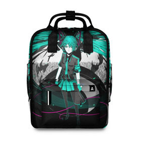 Женский рюкзак 3D с принтом Miku Hatsune Vocaloid в городе Новоалтайск, 100% полиэстер | лямки с регулируемой длиной, сверху ручки, чтобы рюкзак нести как сумку. Основное отделение закрывается на молнию, как и внешний карман. Внутри два дополнительных кармана, один из которых закрывается на молнию. По бокам два дополнительных кармашка, куда поместится маленькая бутылочка
 | hatsune miku | miku hatsune | vocaloid | вокалоид | мику хатсуне | мику хатсунэ | мику хацуне | мику хацунэ | хатсуне мику | хатсунэ мику | хацуне мику | хацунэ мику