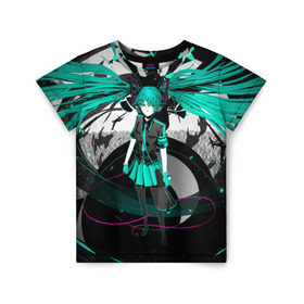 Детская футболка 3D с принтом Miku Hatsune Vocaloid в городе Новоалтайск, 100% гипоаллергенный полиэфир | прямой крой, круглый вырез горловины, длина до линии бедер, чуть спущенное плечо, ткань немного тянется | Тематика изображения на принте: hatsune miku | miku hatsune | vocaloid | вокалоид | мику хатсуне | мику хатсунэ | мику хацуне | мику хацунэ | хатсуне мику | хатсунэ мику | хацуне мику | хацунэ мику