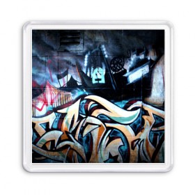 Магнит 55*55 с принтом GRAFFITY в городе Новоалтайск, Пластик | Размер: 65*65 мм; Размер печати: 55*55 мм | graffity | paint | street art | urban | город | граффити | искусство | кирпичи | краски | рисунки | стена | улицы | уличное искусство
