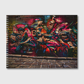 Альбом для рисования с принтом disquared urban graffity в городе Новоалтайск, 100% бумага
 | матовая бумага, плотность 200 мг. | Тематика изображения на принте: grafity | paint | street art | urban | город | граффити | искусство | кирпичи | краски | рисунки | стена | улицы | уличное искусство