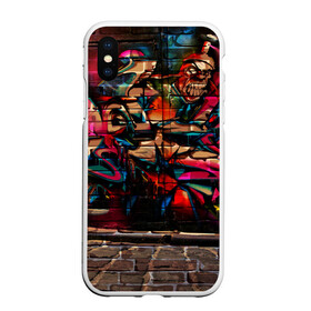 Чехол для iPhone XS Max матовый с принтом disquared urban graffity в городе Новоалтайск, Силикон | Область печати: задняя сторона чехла, без боковых панелей | Тематика изображения на принте: grafity | paint | street art | urban | город | граффити | искусство | кирпичи | краски | рисунки | стена | улицы | уличное искусство