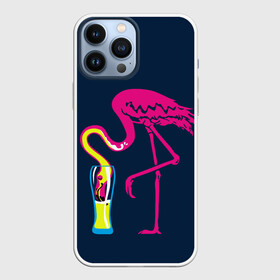 Чехол для iPhone 13 Pro Max с принтом Кислотный фламинго в городе Новоалтайск,  |  | Тематика изображения на принте: кислотные костюмы | кислотные цвета | неон | флуоресцентные принты