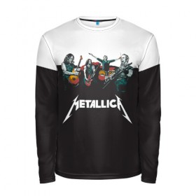 Мужской лонгслив 3D с принтом Metallica в городе Новоалтайск, 100% полиэстер | длинные рукава, круглый вырез горловины, полуприлегающий силуэт | metallica | барабаны | гитары | дэйвмастейн | метал | металисты | металлика | неформалы | рок | рокеры