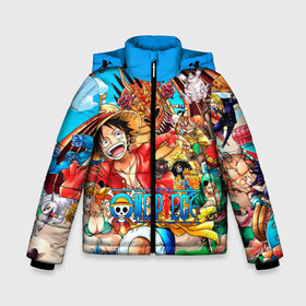 Зимняя куртка для мальчиков 3D с принтом One Piece в городе Новоалтайск, ткань верха — 100% полиэстер; подклад — 100% полиэстер, утеплитель — 100% полиэстер | длина ниже бедра, удлиненная спинка, воротник стойка и отстегивающийся капюшон. Есть боковые карманы с листочкой на кнопках, утяжки по низу изделия и внутренний карман на молнии. 

Предусмотрены светоотражающий принт на спинке, радужный светоотражающий элемент на пуллере молнии и на резинке для утяжки | anime | manga | one | one piece | piece | аниме | ван пис | дракон | манга | пират | пираты | фрукты