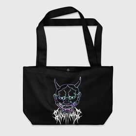 Пляжная сумка 3D с принтом Ghostemane в городе Новоалтайск, 100% полиэстер | застегивается на металлическую кнопку; внутренний карман застегивается на молнию. Стенки укреплены специальным мягким материалом, чтобы защитить содержимое от несильных ударов
 | ghostemane | ghostemane mercury | ghostemane nihi | trash gang | гостмейн