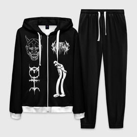 Мужской костюм 3D с принтом Ghostemane Mercury sign в городе Новоалтайск, 100% полиэстер | Манжеты и пояс оформлены тканевой резинкой, двухслойный капюшон со шнурком для регулировки, карманы спереди | Тематика изображения на принте: ghostemane | ghostemane mercury | ghostemane nihi | trash gang | гостмейн