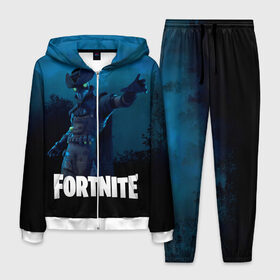 Мужской костюм 3D с принтом FORTNITE в городе Новоалтайск, 100% полиэстер | Манжеты и пояс оформлены тканевой резинкой, двухслойный капюшон со шнурком для регулировки, карманы спереди | fortnite | битва | игра | компьютерная игра | королевская | надпись | симулятор | фортнайт