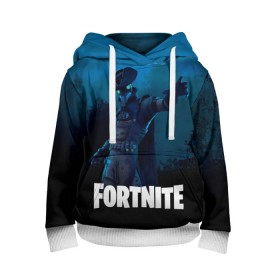 Детская толстовка 3D с принтом FORTNITE в городе Новоалтайск, 100% полиэстер | двухслойный капюшон со шнурком для регулировки, мягкие манжеты на рукавах и по низу толстовки, спереди карман-кенгуру с мягким внутренним слоем | Тематика изображения на принте: fortnite | битва | игра | компьютерная игра | королевская | надпись | симулятор | фортнайт