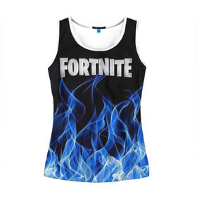 Женская майка 3D с принтом FORTNITE в городе Новоалтайск, 100% полиэстер | круглая горловина, прямой силуэт, длина до линии бедра | fortnite | битва | игра | компьютерная игра | королевская | надпись | симулятор | фортнайт