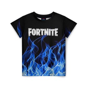Детская футболка 3D с принтом FORTNITE в городе Новоалтайск, 100% гипоаллергенный полиэфир | прямой крой, круглый вырез горловины, длина до линии бедер, чуть спущенное плечо, ткань немного тянется | fortnite | битва | игра | компьютерная игра | королевская | надпись | симулятор | фортнайт