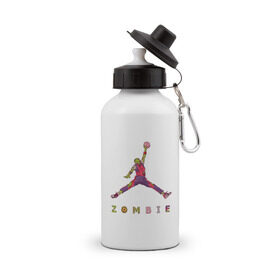 Бутылка спортивная с принтом Air Zombie в городе Новоалтайск, металл | емкость — 500 мл, в комплекте две пластиковые крышки и карабин для крепления | basketball | bulls | chicago | jordan | michael | nba | slam dunk | sport | zombie | баскетбол | буллс | джодан | зомби | майкл | нба | слэм данк | спорт | чемпион | чикаго