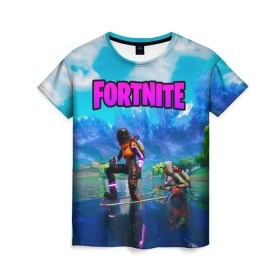 Женская футболка 3D с принтом Fortnite повозка в городе Новоалтайск, 100% полиэфир ( синтетическое хлопкоподобное полотно) | прямой крой, круглый вырез горловины, длина до линии бедер | fortnite | game | битва | игра | камуфляж | король | огонь | фортнайн | фортнайт