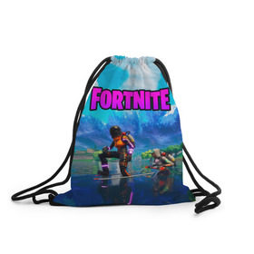 Рюкзак-мешок 3D с принтом Fortnite повозка в городе Новоалтайск, 100% полиэстер | плотность ткани — 200 г/м2, размер — 35 х 45 см; лямки — толстые шнурки, застежка на шнуровке, без карманов и подкладки | fortnite | game | битва | игра | камуфляж | король | огонь | фортнайн | фортнайт