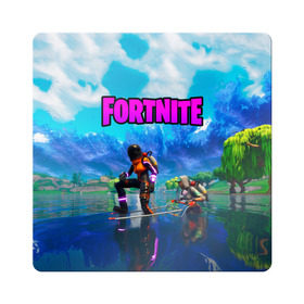 Магнит виниловый Квадрат с принтом Fortnite повозка в городе Новоалтайск, полимерный материал с магнитным слоем | размер 9*9 см, закругленные углы | Тематика изображения на принте: fortnite | game | битва | игра | камуфляж | король | огонь | фортнайн | фортнайт