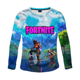 Женский лонгслив 3D с принтом Fortnite повозка в городе Новоалтайск, 100% полиэстер | длинные рукава, круглый вырез горловины, полуприлегающий силуэт | Тематика изображения на принте: fortnite | game | битва | игра | камуфляж | король | огонь | фортнайн | фортнайт