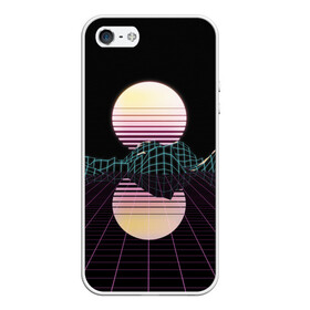 Чехол для iPhone 5/5S матовый с принтом Retro Wave в городе Новоалтайск, Силикон | Область печати: задняя сторона чехла, без боковых панелей | hipster | neon | retro wave | vaporwave | геометрия | космос | неон | хипстер
