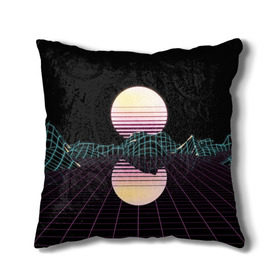 Подушка 3D с принтом Retro Wave в городе Новоалтайск, наволочка – 100% полиэстер, наполнитель – холлофайбер (легкий наполнитель, не вызывает аллергию). | состоит из подушки и наволочки. Наволочка на молнии, легко снимается для стирки | hipster | neon | retro wave | vaporwave | геометрия | космос | неон | хипстер